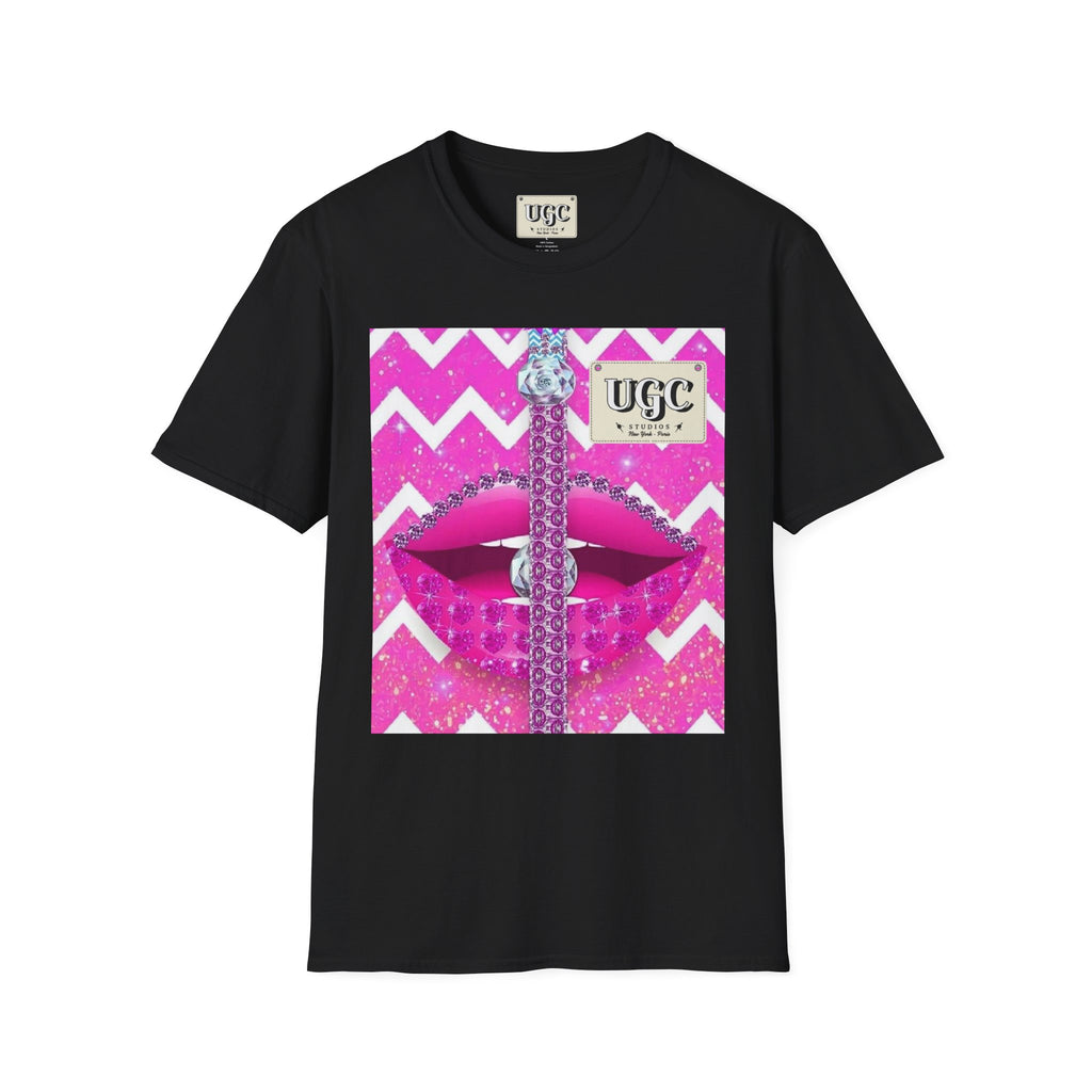 Unisex Softstyle T-Shirt UGC designer Brand Womens or Mens Pink Lips