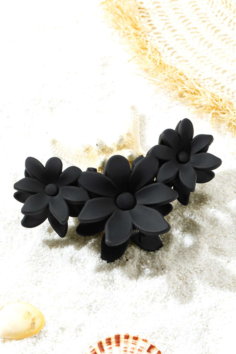 Black Flower Hair Claw Clip