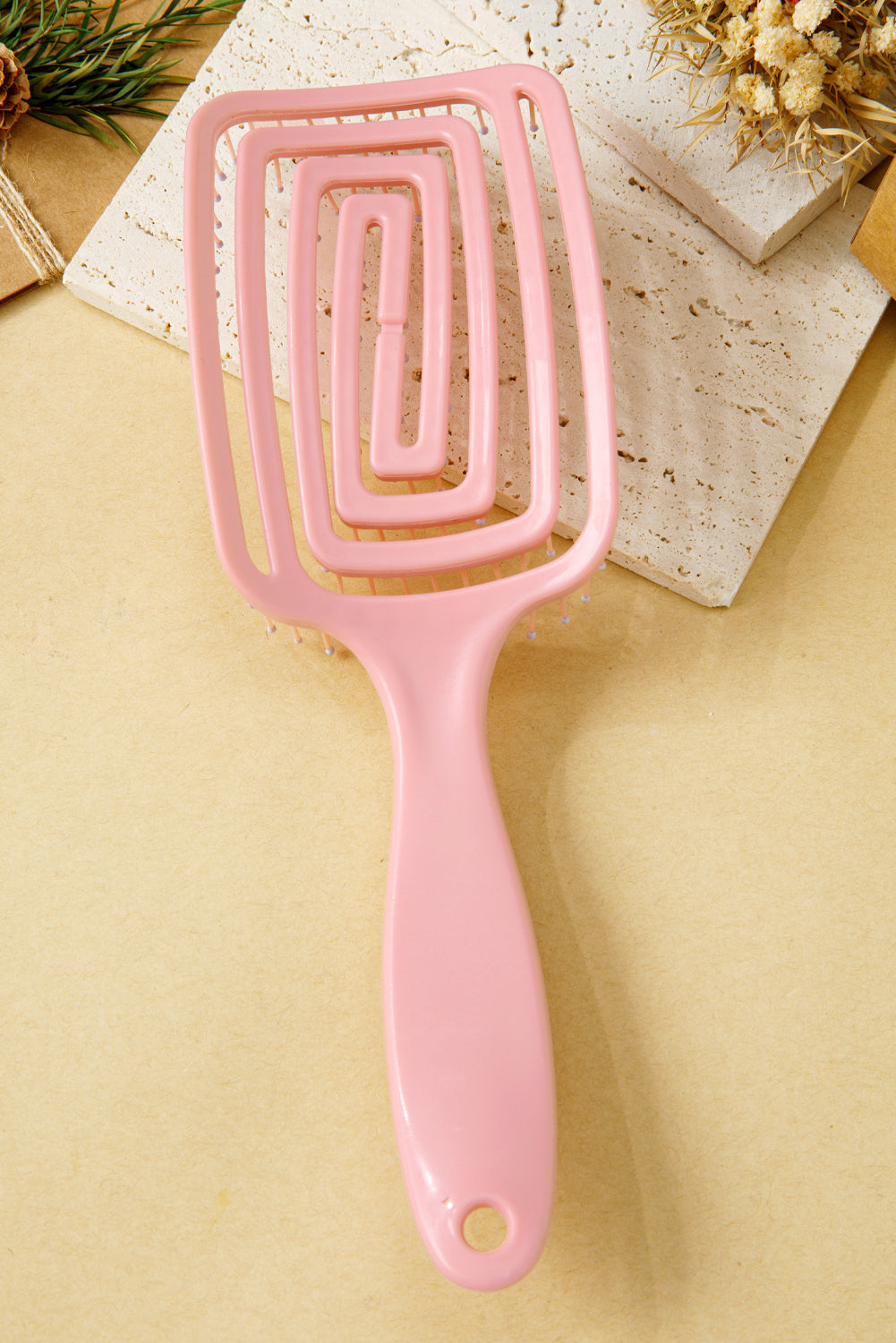 Gossamer Pink Detangling Hollow Out Hair Comb