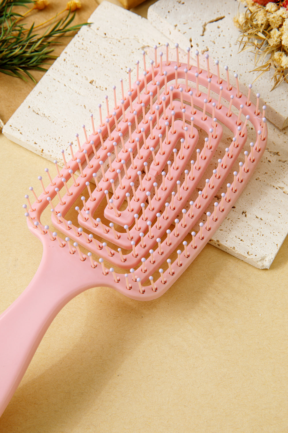 Gossamer Pink Detangling Hollow Out Hair Comb