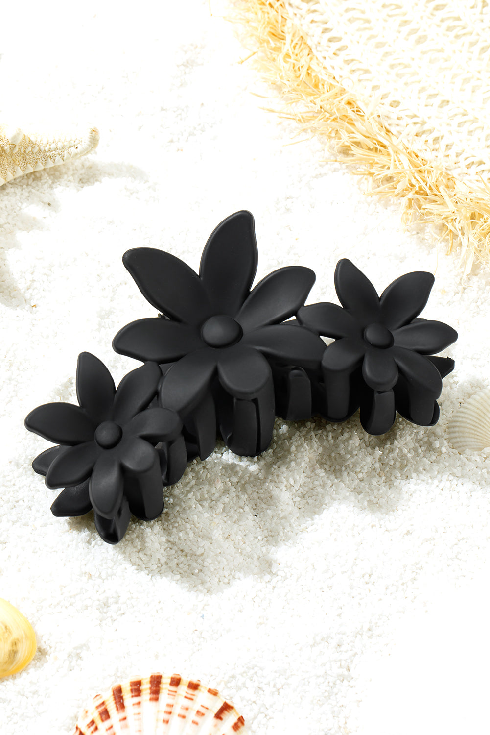 Black Flower Hair Claw Clip