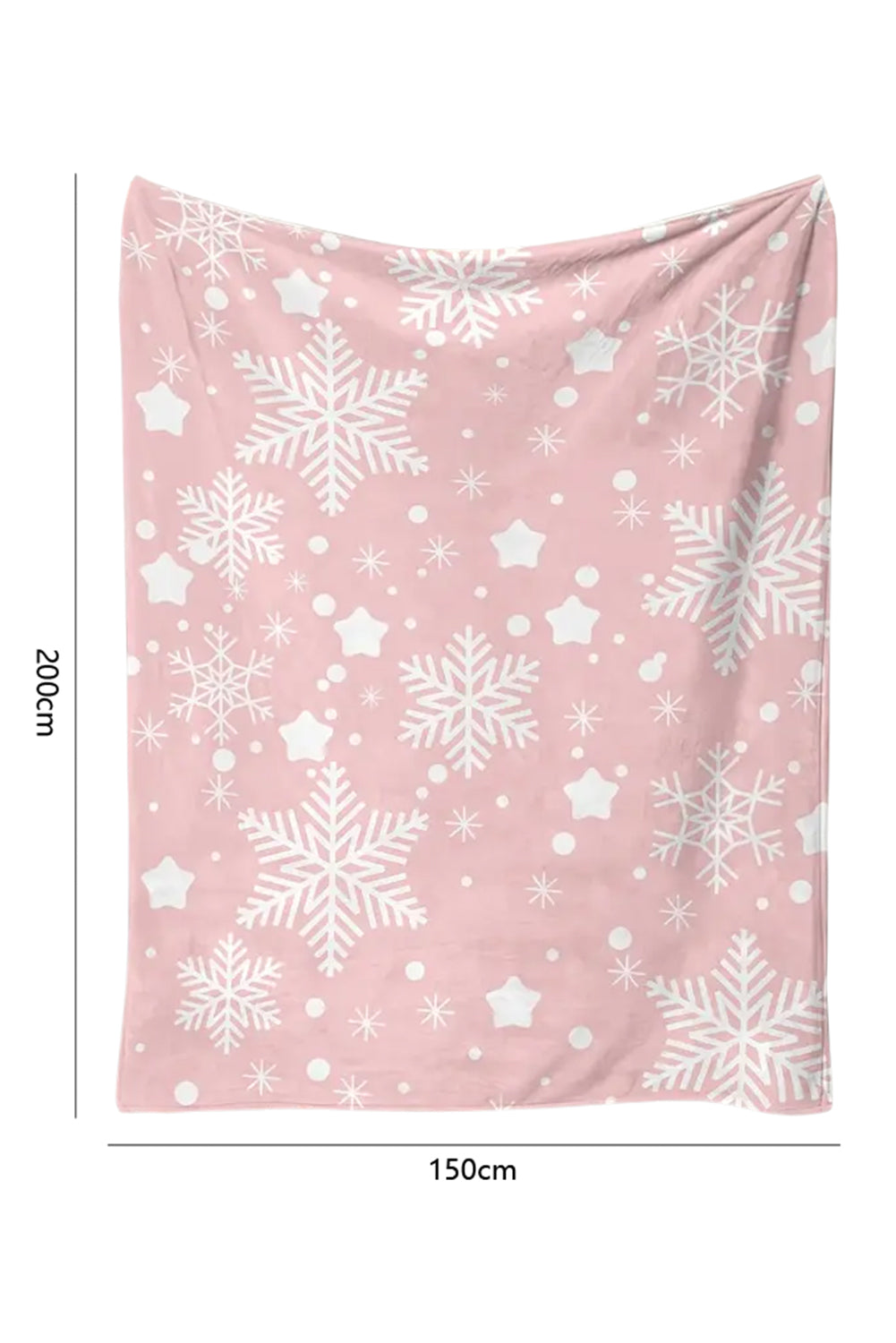 Pink Christmas Snowflake Print Cozy Plush Blanket