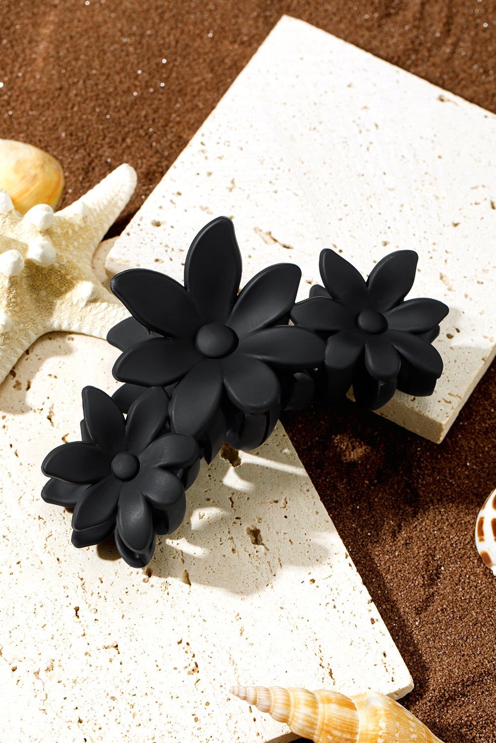 Black Flower Hair Claw Clip