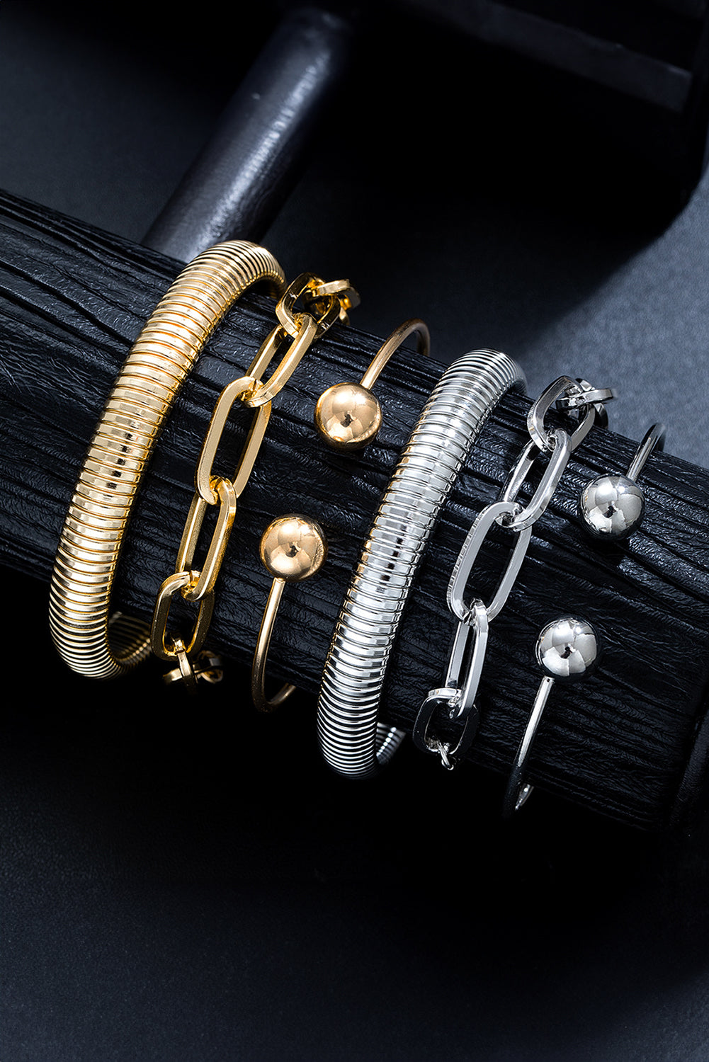 Gold 3pcs Minimalist Stackable Bracelet Set