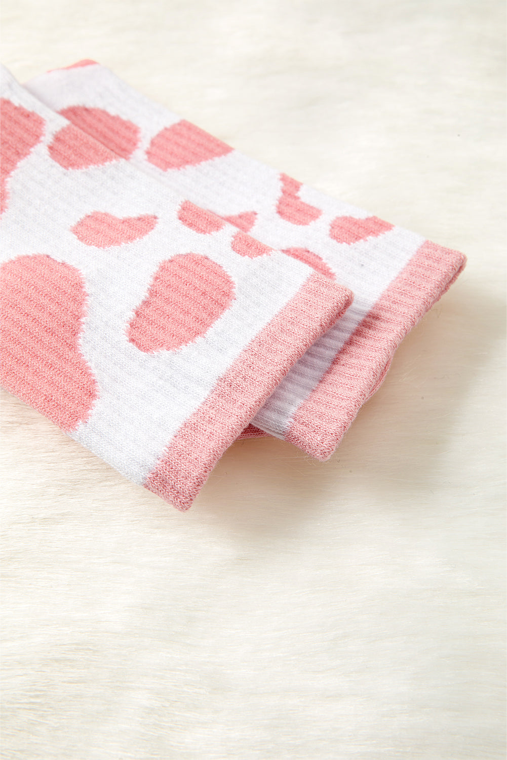 Pink Cow Print Fashion Crew Socks