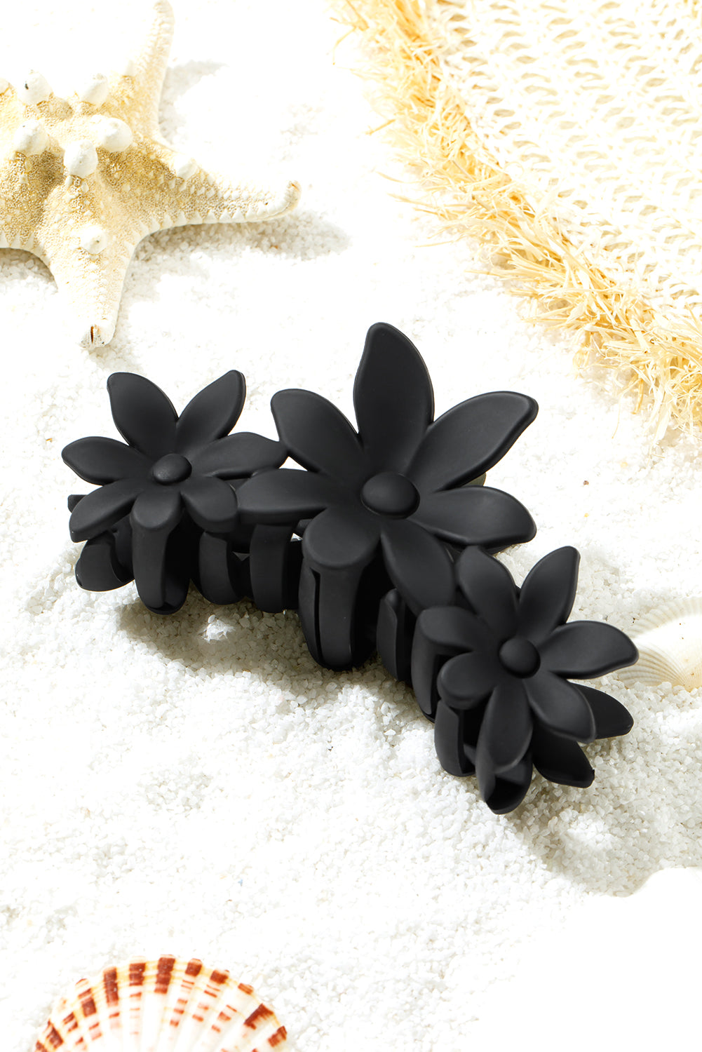 Black Flower Hair Claw Clip