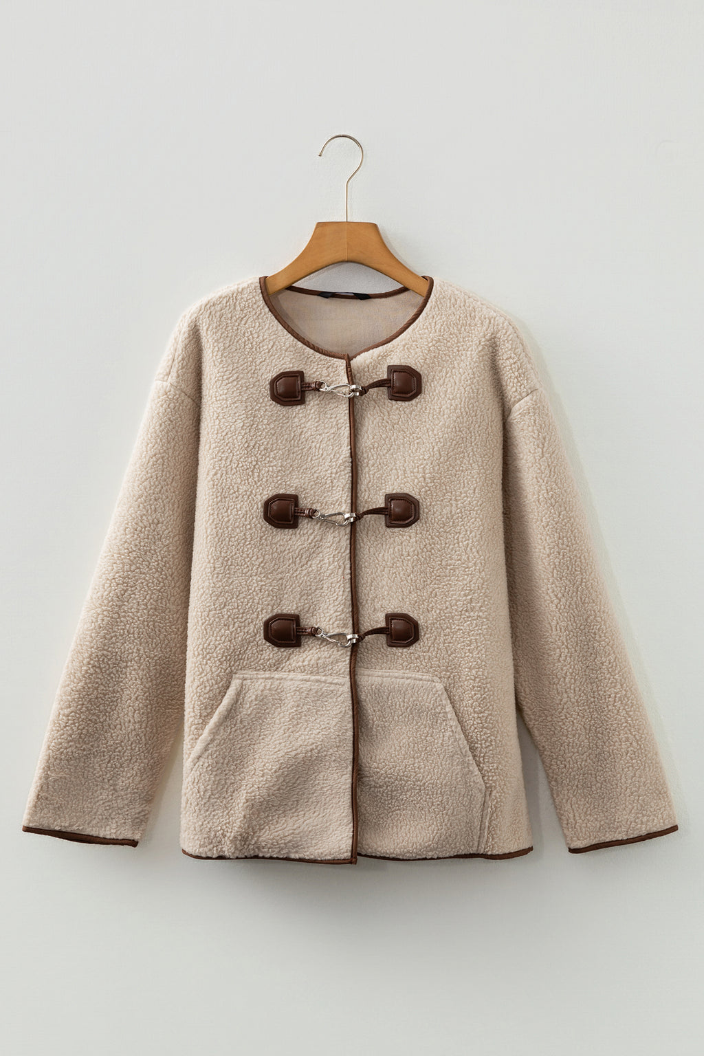 Apricot Toggle Button Teddy Coat