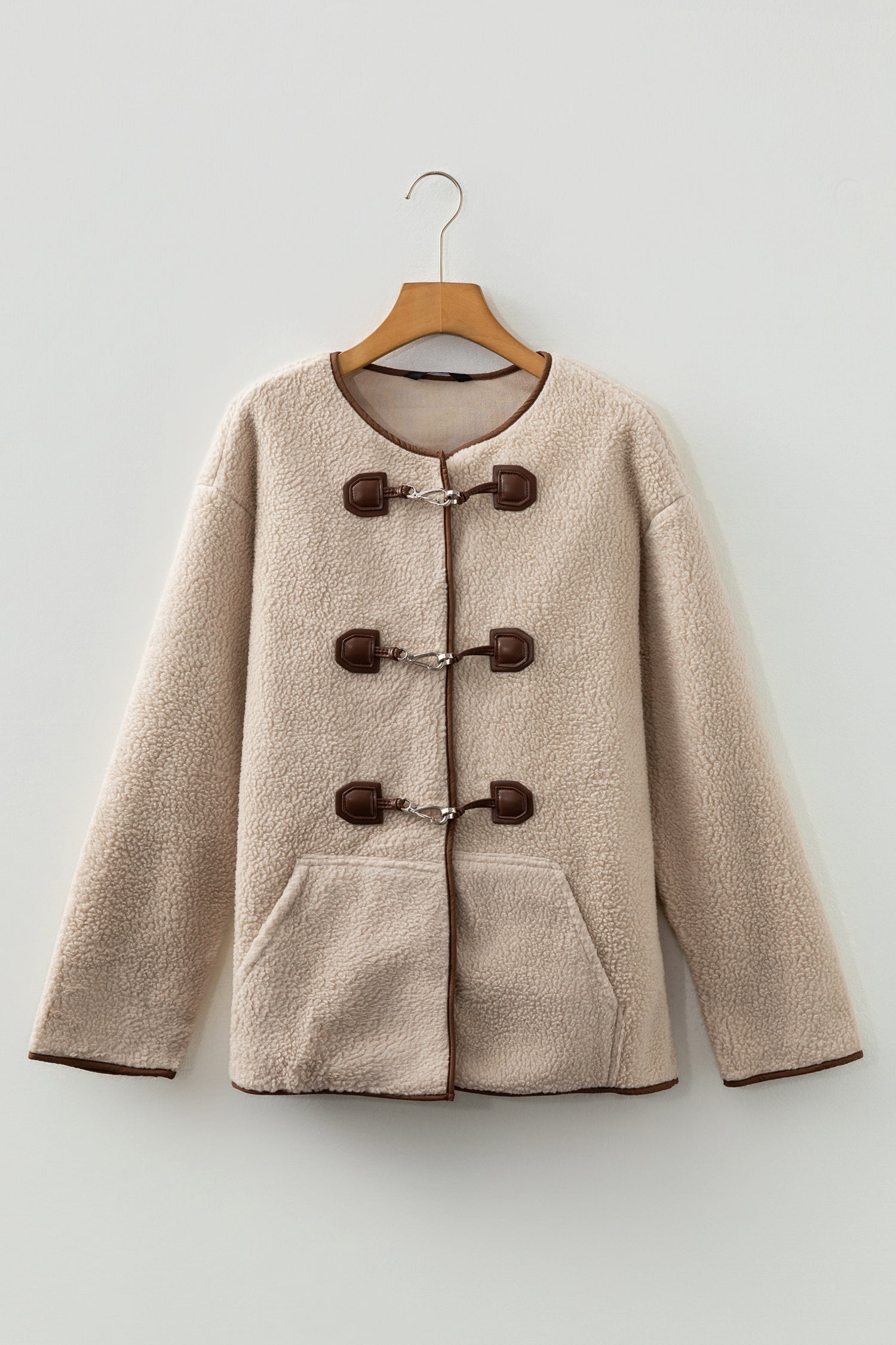 Apricot Toggle Button Teddy Coat