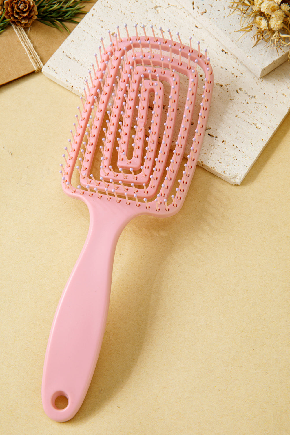 Gossamer Pink Detangling Hollow Out Hair Comb