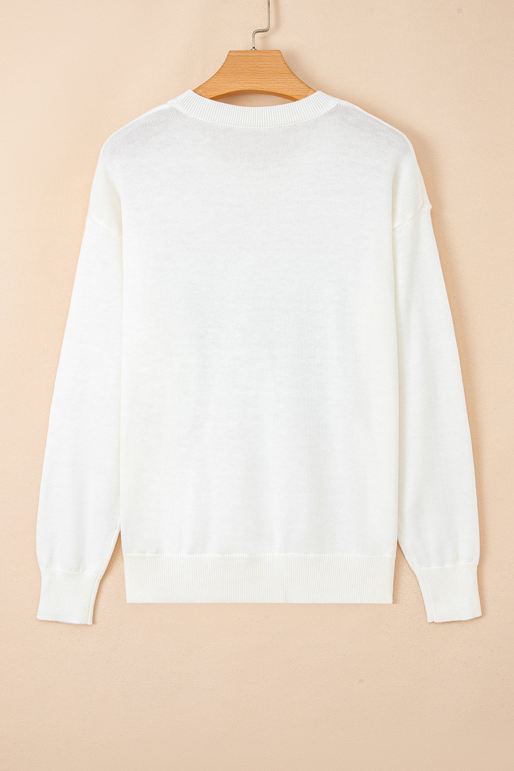White Sequins GAME DAY Graphic Round Neck Sweater