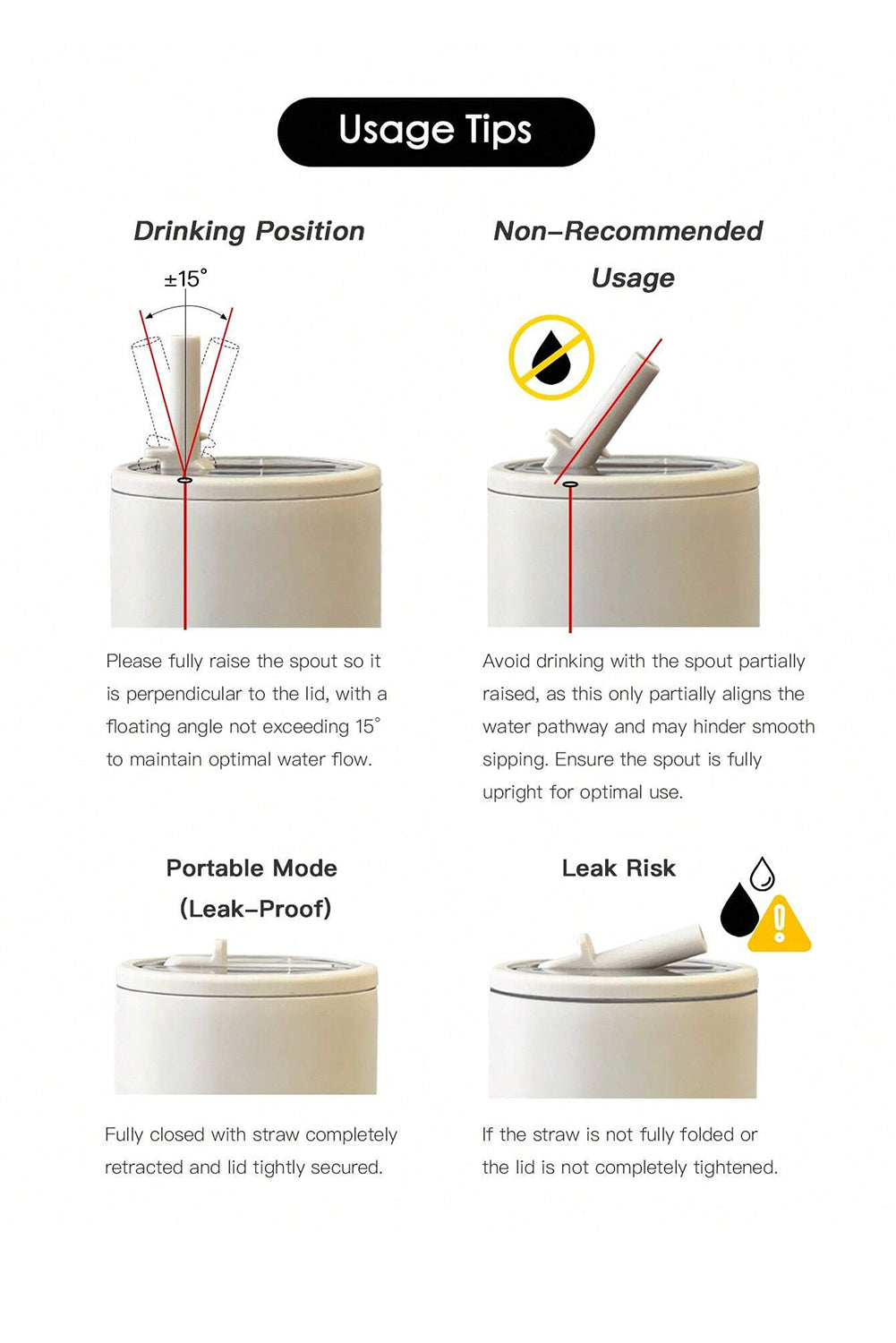 White Christmas Sweet Bow Print Travel Mug with Handle and Straw